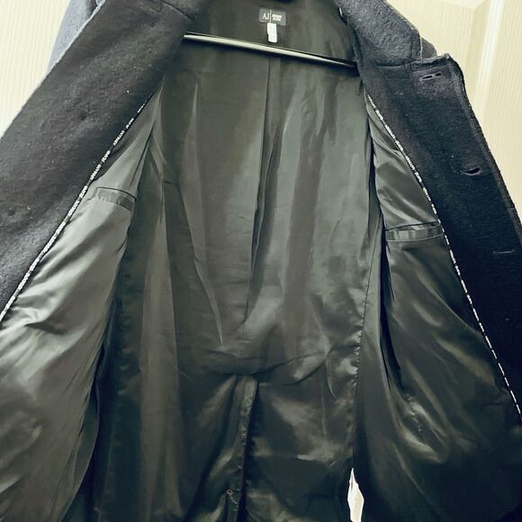 Armani Jeans Peacoat Men’s Small Navy Blue Wool 30th Anniversary Tweed Jacket - Picture 14 of 16